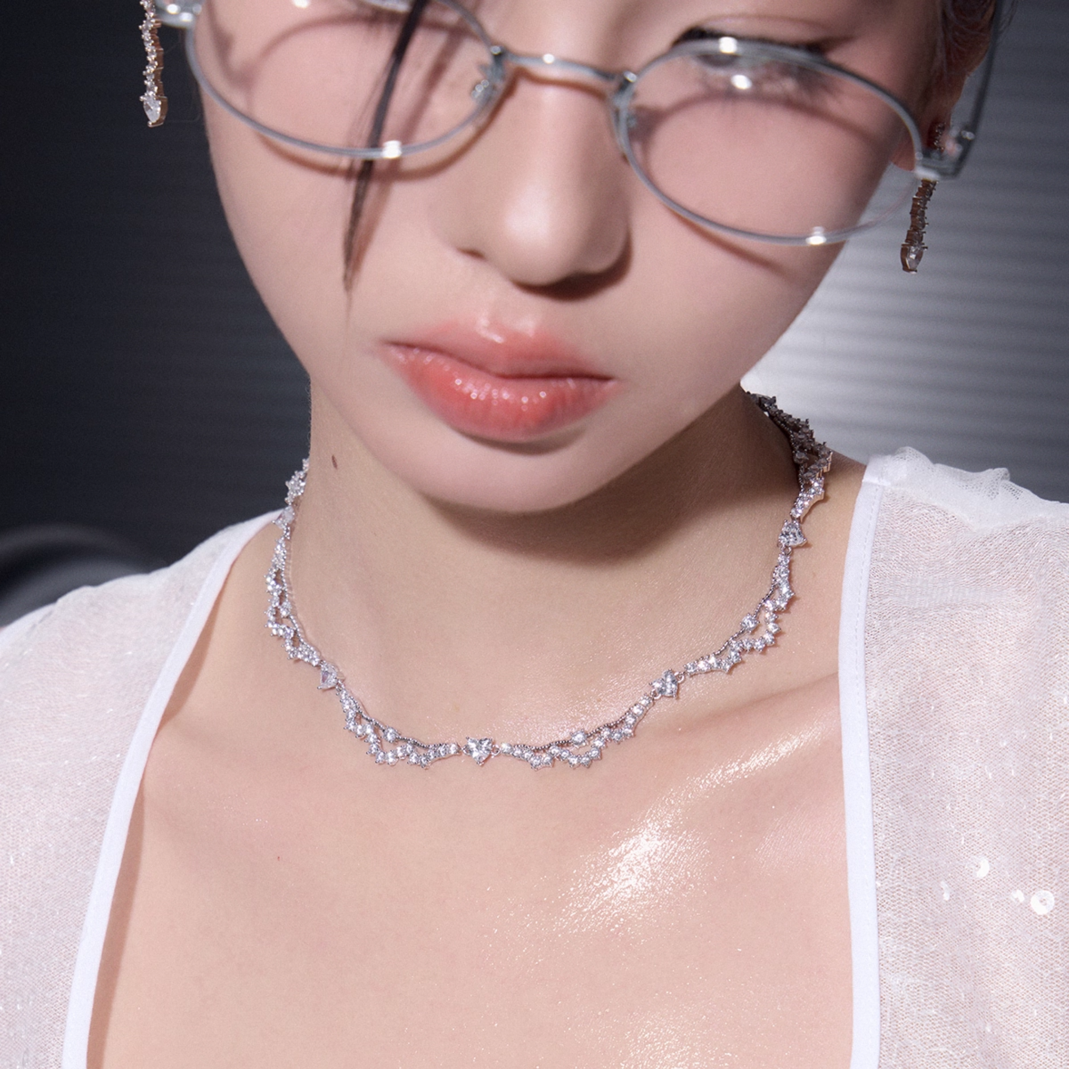 S925 Cubic zirconia stellar necklace[set item]