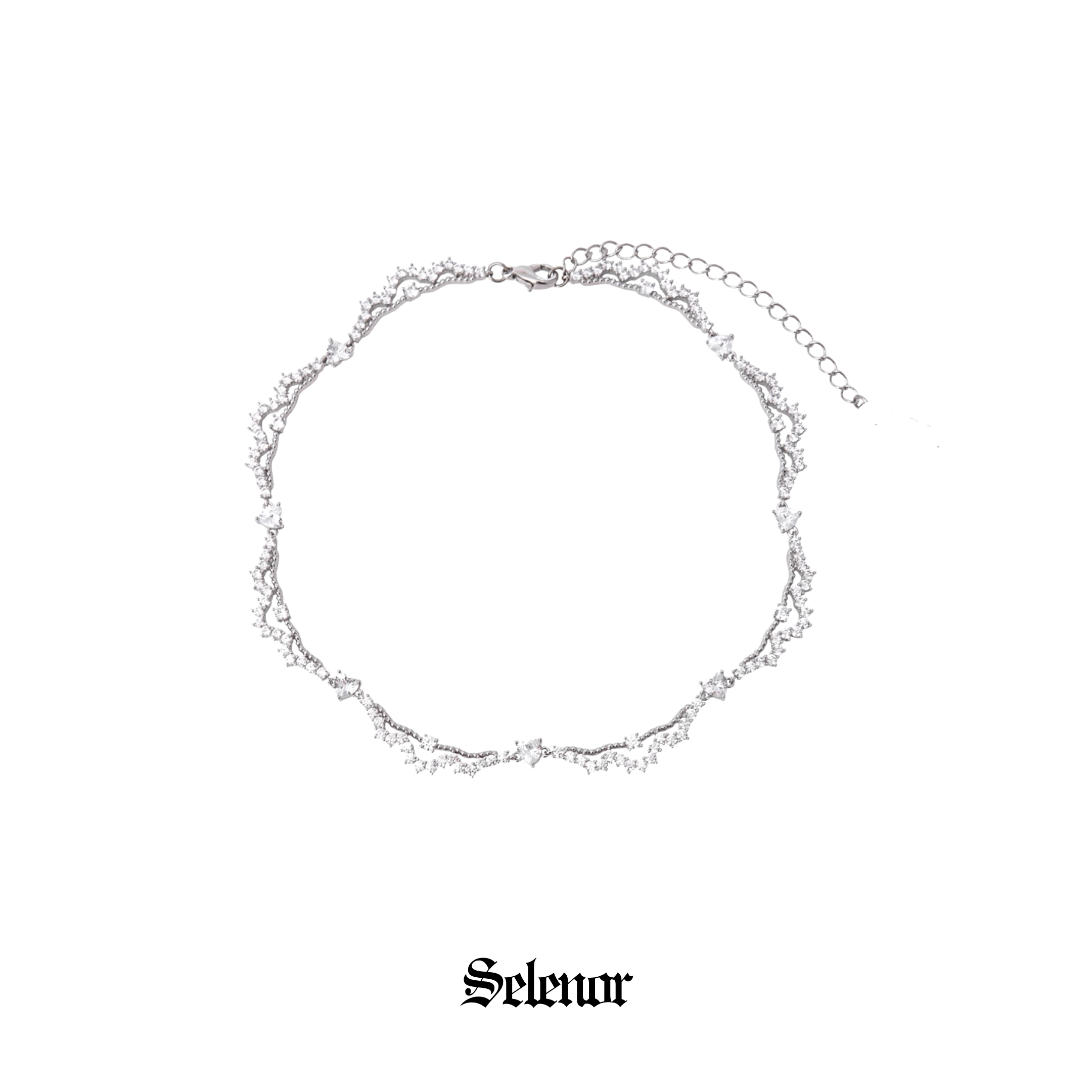 S925 Cubic zirconia stellar necklace[set item]