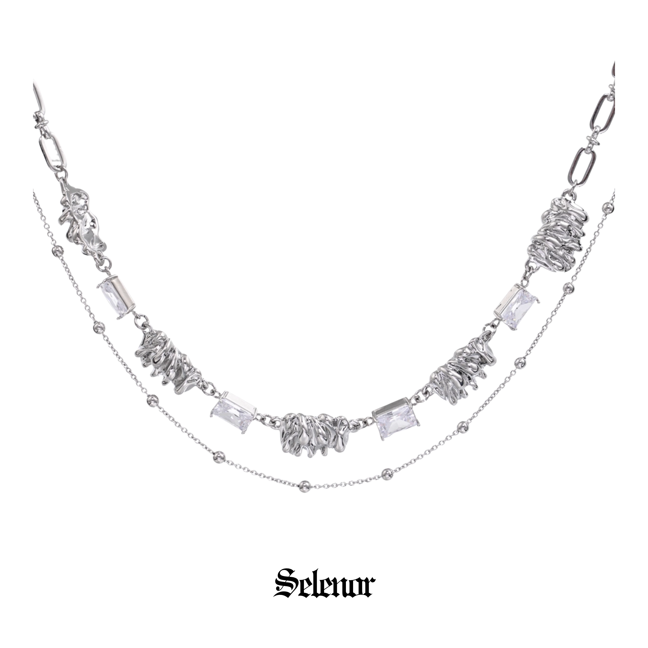 Cubic zirconia aether necklace