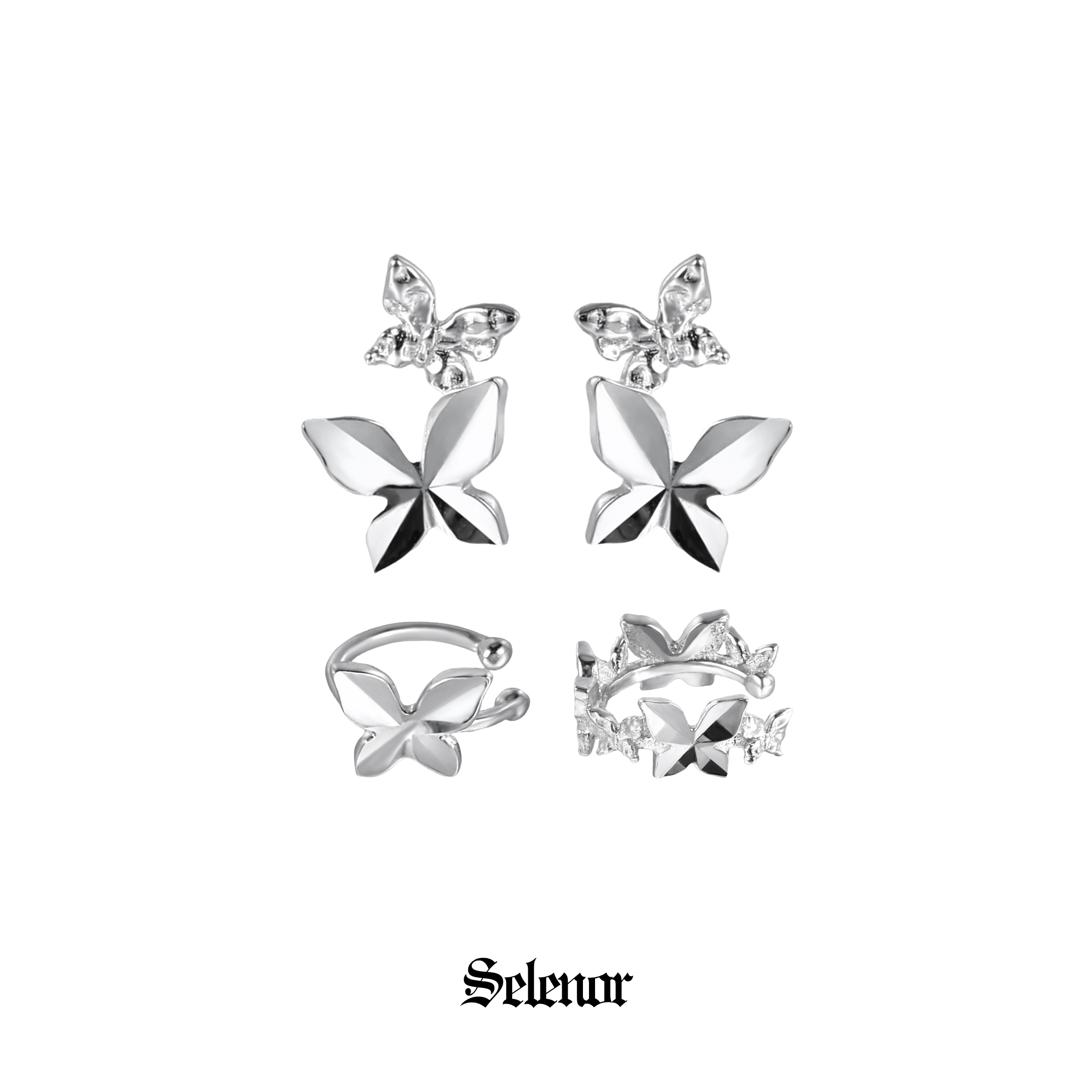 S925 Aurelia ear cuff & pierce[set item]