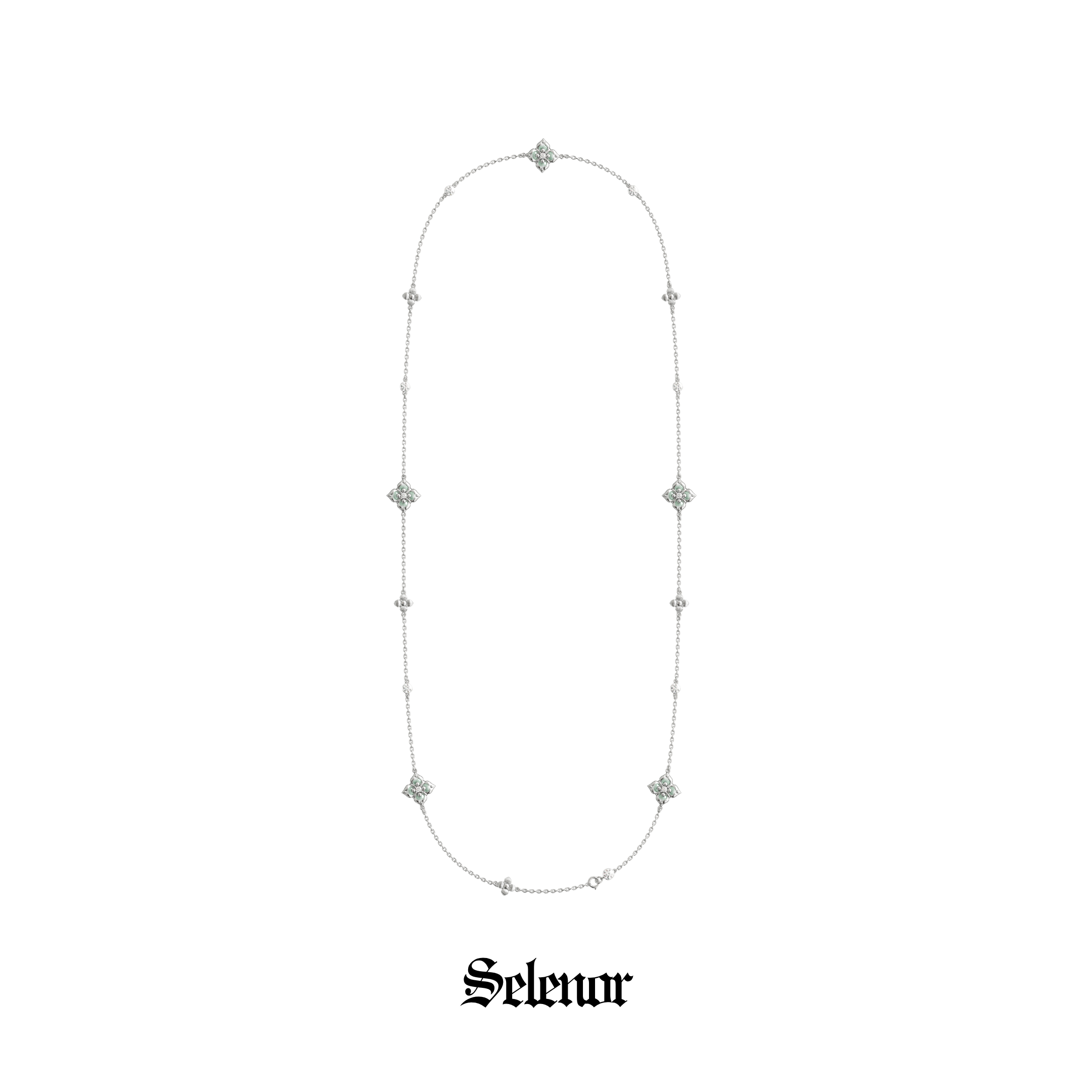 Cubic zirconia floréal 2way necklace[set item]